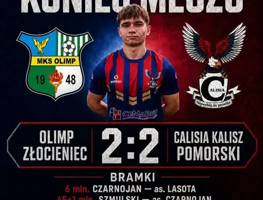 Derby powiatu na remis: Olimp Złocieniec 2:2 Calisia Kalisz Pomorski