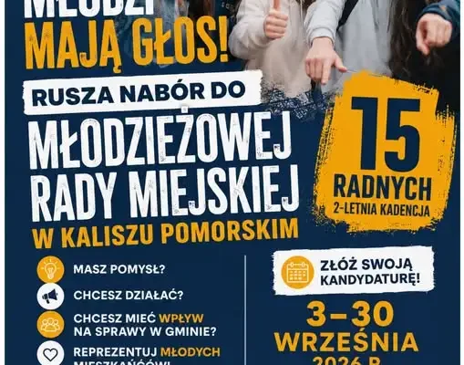Rusza nabór do Młodzieżowej Rady Miejskiej w Kaliszu Pomorskim – zgłoś swój pomysł!