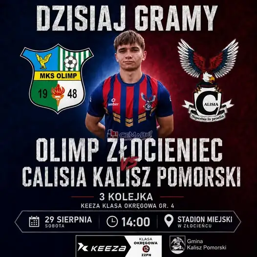 Dziś mecz: Olimp Złocieniec kontra Calisia Kalisz Pomorski w 3. kolejce KEEZA Klasy OZZPN