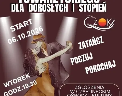 Kurs tańca towarzyskiego dla dorosłych w Czaplinku – start 6 października