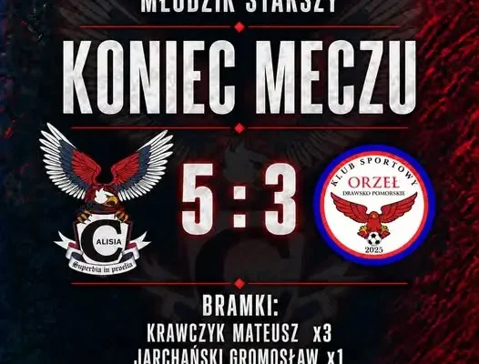 Historyczny debiut Młodzika Starszego Calisii: pierwsze zwycięstwo 5:3 z Orłem Drawsko Pomorskie