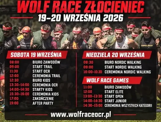 Wolf Race Złocieniec: harmonogram weekendu 19–20 września 2026