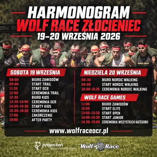 Wolf Race Złocieniec: harmonogram weekendu 19–20 września 2026