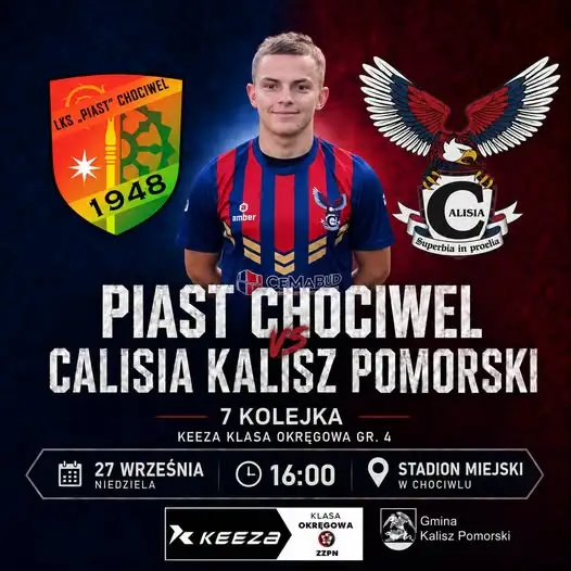 Piast Chociwel podejmie Calisię Kalisz Pomorski. Wyjazdowy mecz 7. kolejki KEEZA Klasy OZZPN