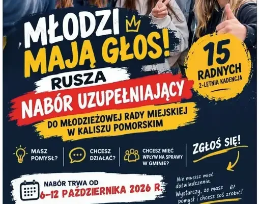 Kalisz Pomorski: rusza uzupełniający nabór do Młodzieżowej Rady Miejskiej