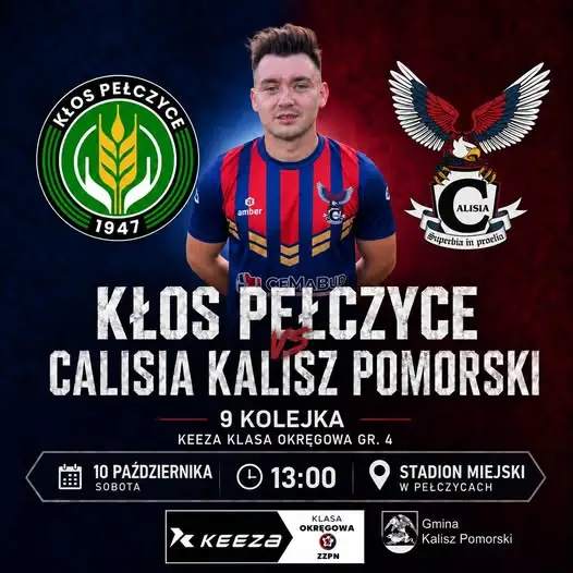 Calisia Kalisz Pomorski zagra na wyjeździe z Kłosem Pełczyce w 9. kolejce KEEZA Klasy Okręgowej