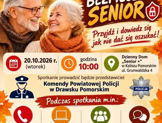 Bezpieczny Senior w Kaliszu Pomorskim – spotkanie z policją już dziś