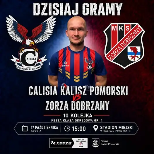Calisia Kalisz Pomorski zagra dziś z Zorzą Dobrzany w 10. kolejce KEEZA Klasy Okręgowej